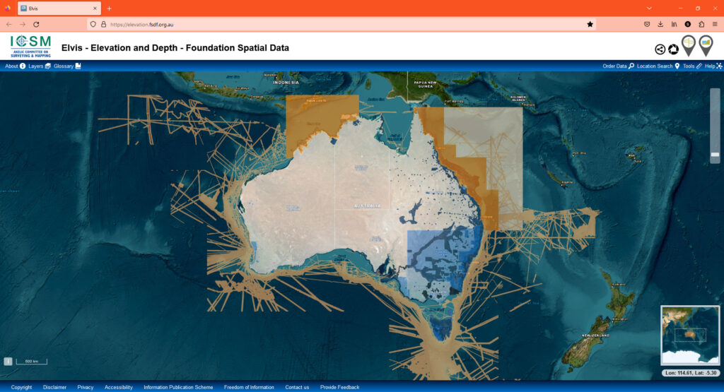 ELVIS - Elevation and Depth - Foundation Spatial Data Screenshot